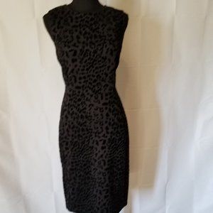 Calvin Klein  Sleeveless Velvet, Leopard Print Dress